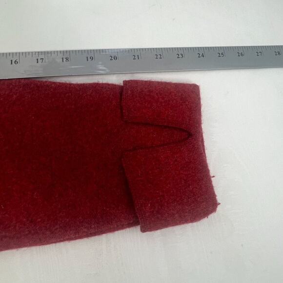Austin Red Wool Button-Up Cardigan Jacket Lambs Wool Made Australia L - Picture 4 of 10